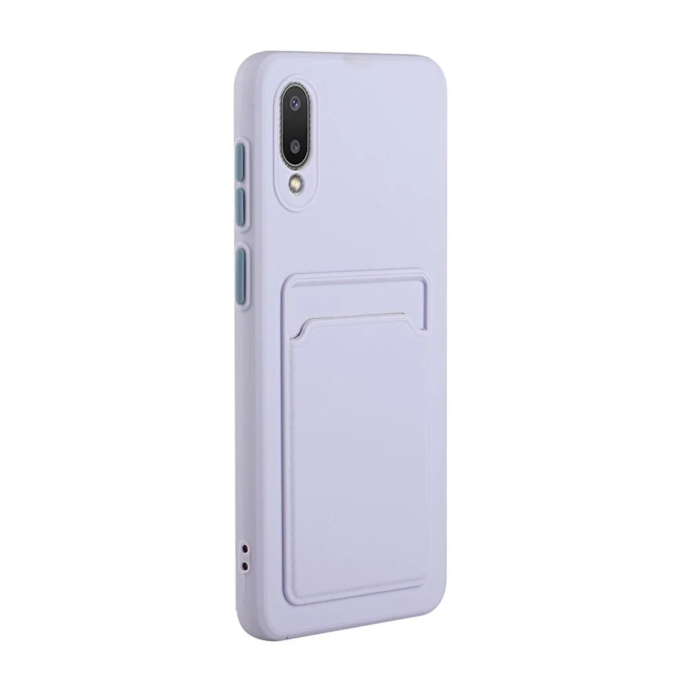 Soft TPU Phone Back Case Cover with Card Holder for Samsung Galaxy M02 / A02 - Light Purple - 4