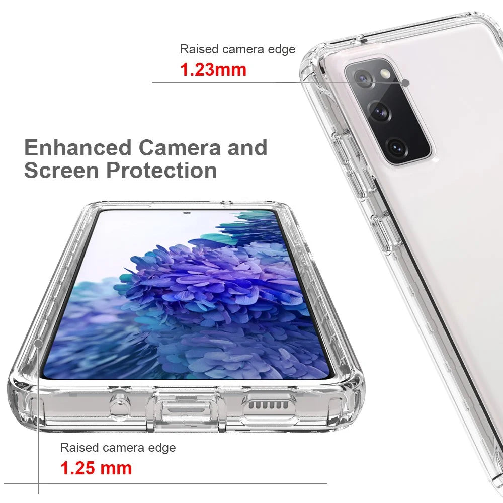 2-in-1 PC+TPU Gradient Color Design Well-Protected Phone Case for Samsung Galaxy S20 FE/S20 Fan Edition/S20 FE 5G/S20 Fan Edition 5G/S20 Lite/S20 FE 2022 - Transparent - 2