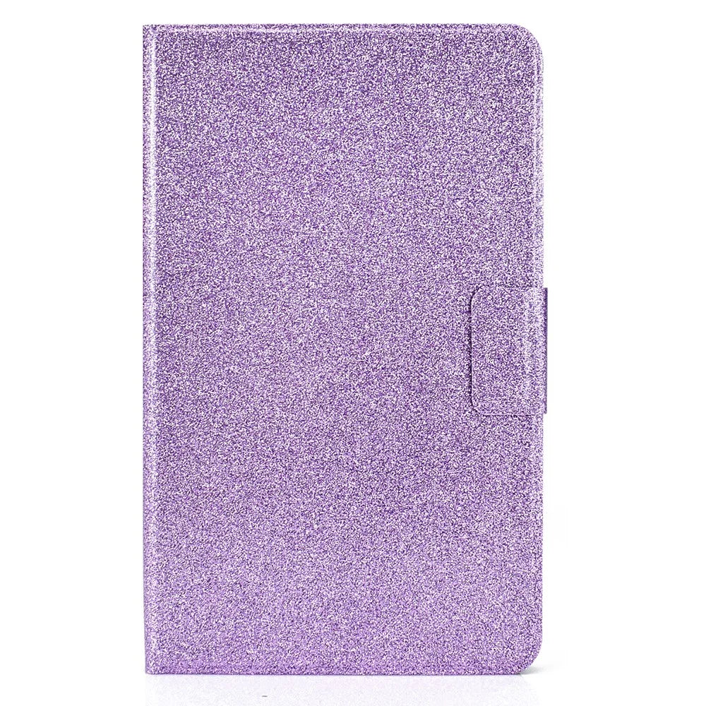 Glittering Powder Leather Tablet Cover Shell for Samsung Galaxy Tab A7 Lite 8.7-inch - Purple - 2