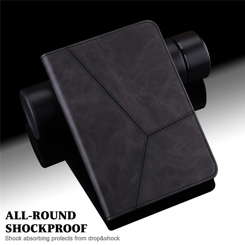 Drop-Proof Stitching Line Design Leather Tablet Stand Cover with Card Holder for Samsung Galaxy Tab A7 10.4 (2022) / (2020) - Black - 4