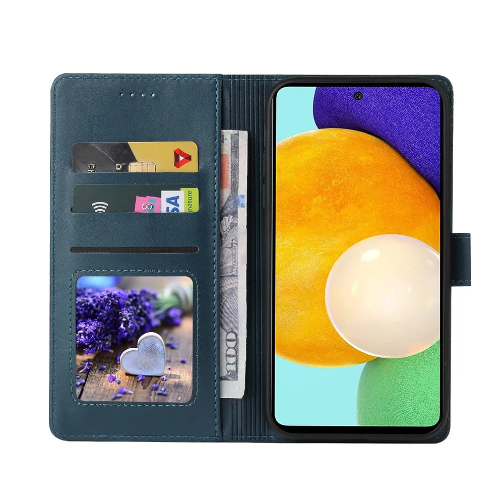 GQ.UTROBE 009 Series Multi-function Card Slot Phone Cover Leather Wallet Phone Case with Stand for Samsung Galaxy A52 5G / A52 4G / A52s 5G - Blue - 4