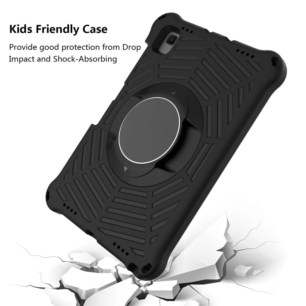 Spider Web Texture EVA Tablet Cover Case with Kickstand Shoulder Strap for Samsung Galaxy Tab S5e 10.5 (2019) SM-T720/T725 - Black - 2