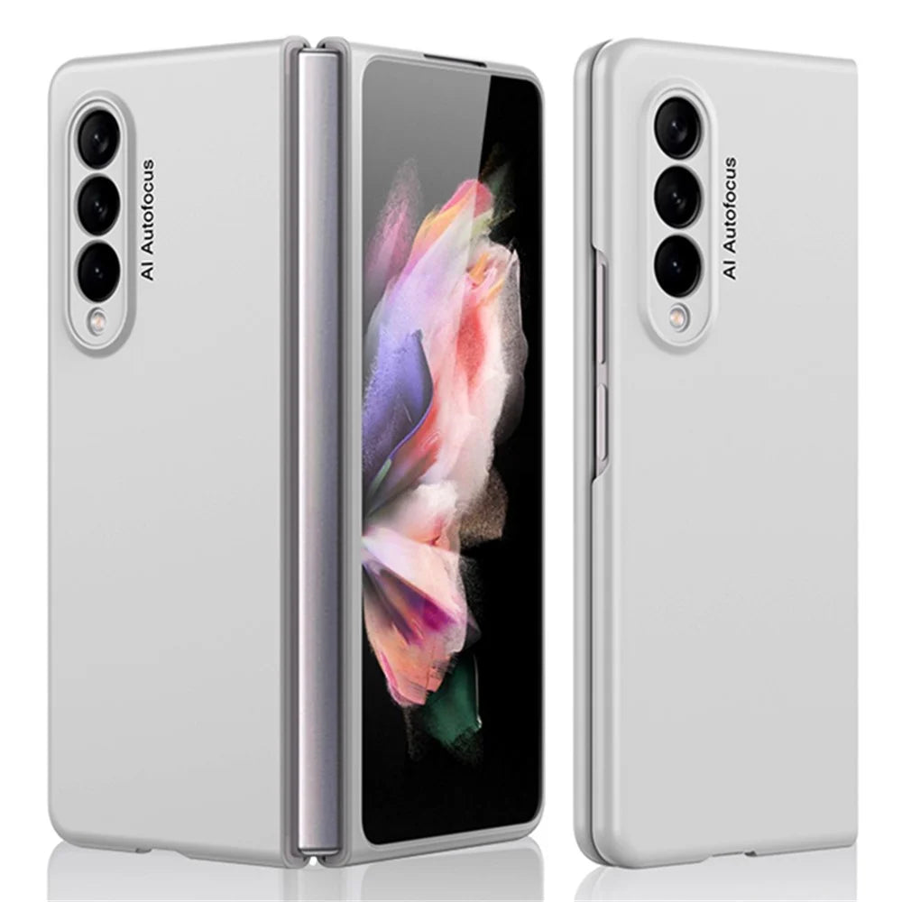 GKK Stylish Ultra Slim Full Protection Precise Cutout Hard PC Protective Phone Cover for Samsung Galaxy Z Fold3 5G - Silver - 1