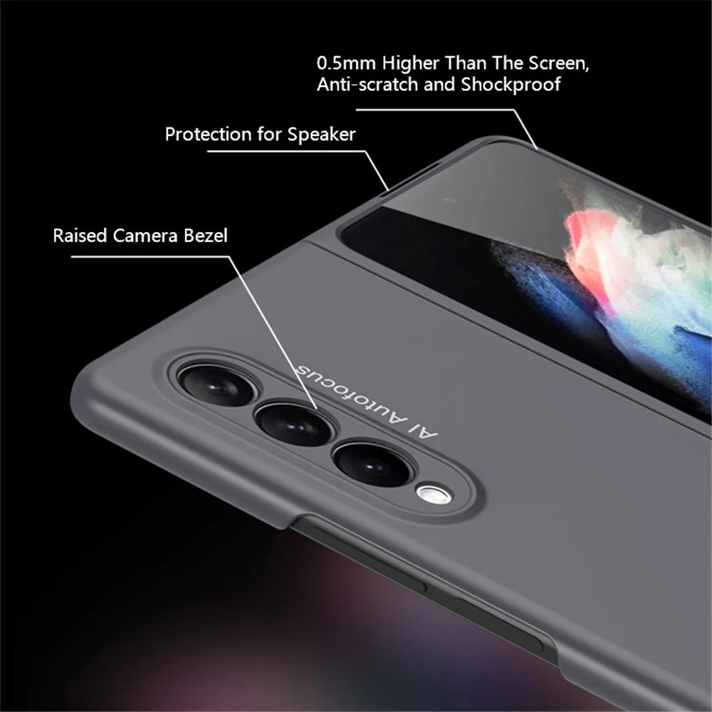 GKK Stylish Ultra Slim Full Protection Precise Cutout Hard PC Protective Phone Cover for Samsung Galaxy Z Fold3 5G - Silver - 4
