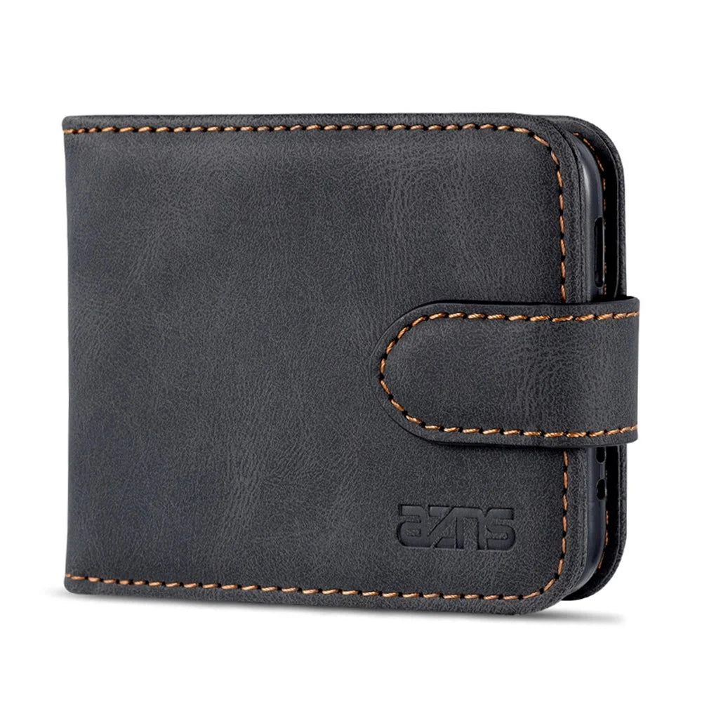 AZNS PU Leather Card Slots Magnetic Clasp Anti-Fall Phone Cover with Stand for Samsung Galaxy Z Flip3 5G - Black - 7