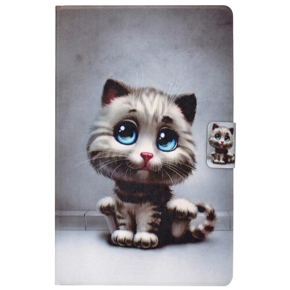 For Samsung Galaxy Tab A8 (2021) SM-X200 / SM-X205 Pattern Printing PU Leather Stand Magnetic Closure Tablet Protector Case with Card Slots - Cute Cat - 2