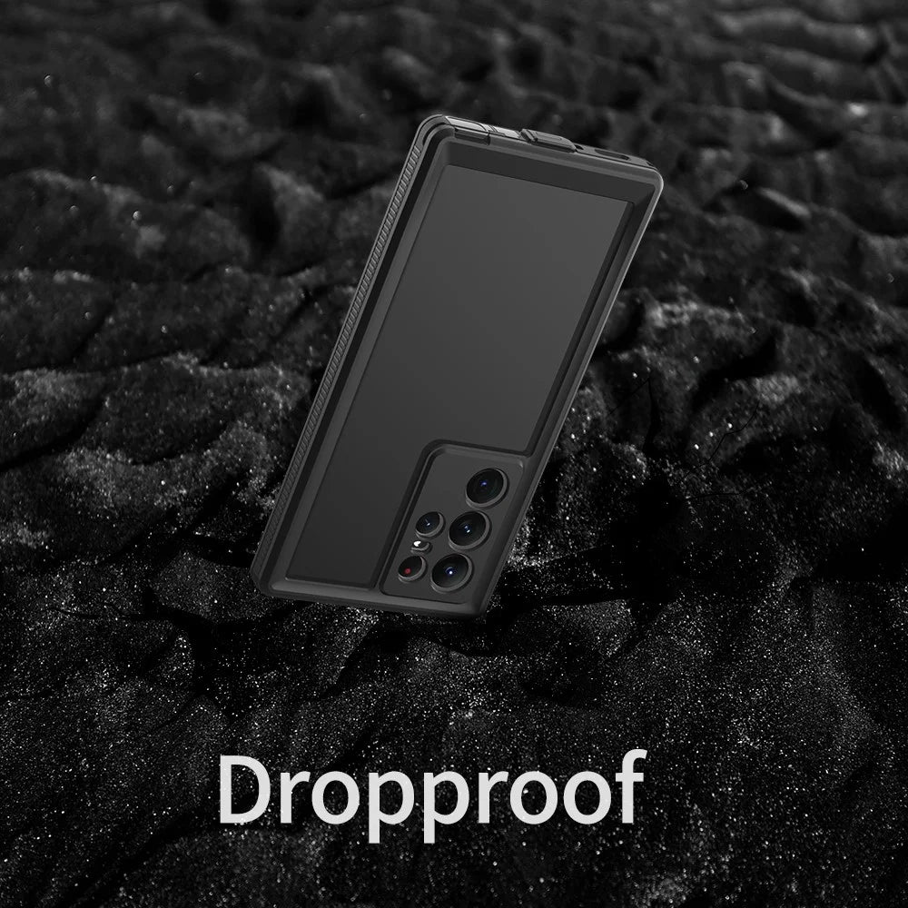 REDPEPPER A Series for Samsung Galaxy S22 Ultra 5G Waterproof Case IP68 Protective Phone Cover with Screen Protector - Black - 4