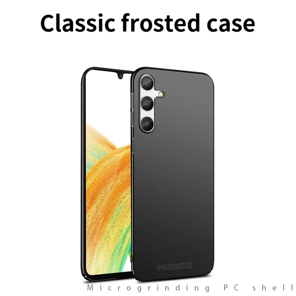 PINWUYO PC Series for Samsung Galaxy A54 5G Matte PC Phone Case with Magnetic Ring Holder - Black - 3