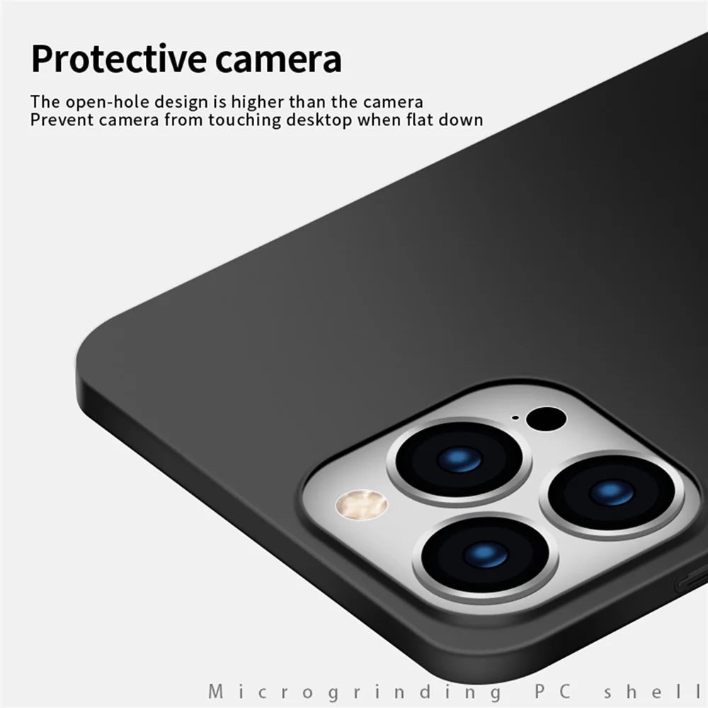 PINWUYO PC Series for iPhone 15 Pro PC Phone Case Matte Phone Cover with Magnetic Ring Holder - Black - 4