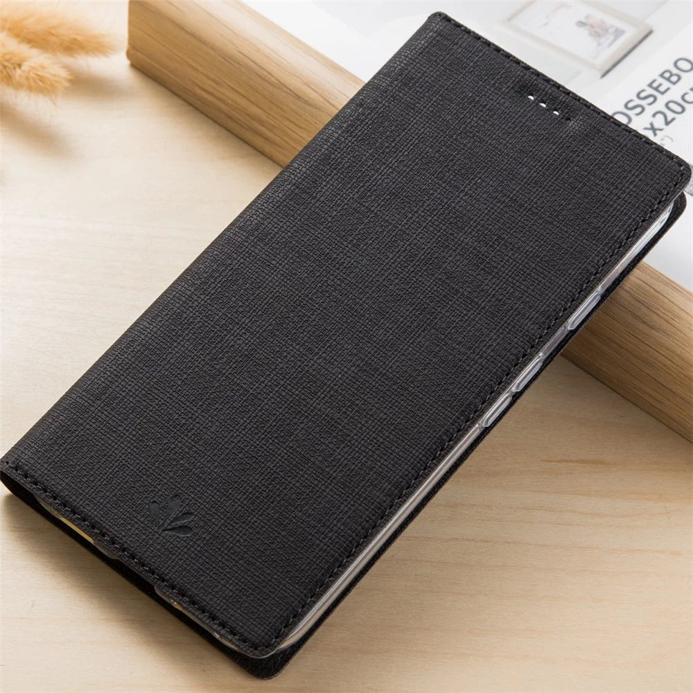 VILI DMX Cross Texture Stand Leather Phone Case for Sony Xperia 1 - Black - 7