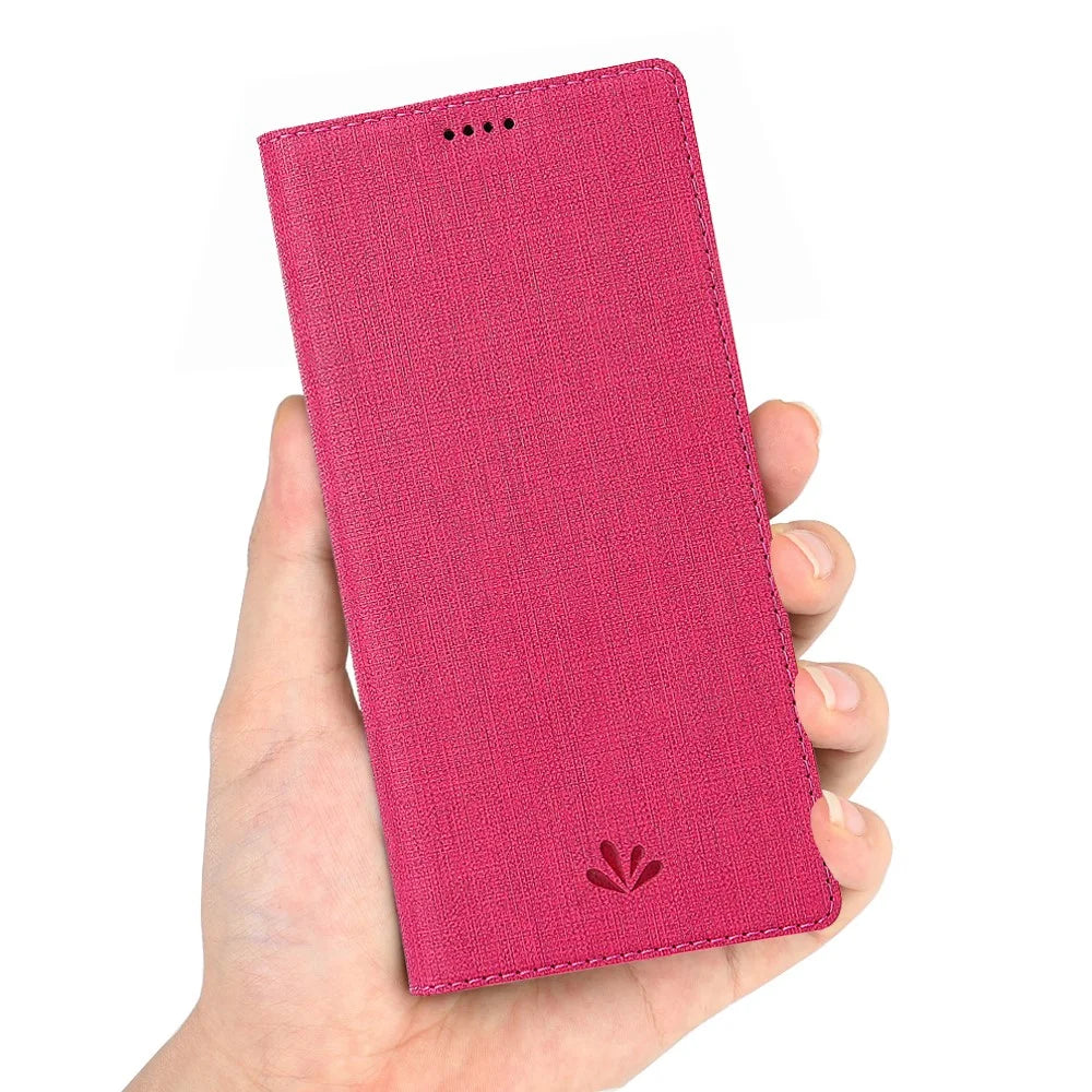 VILI DMX Cross Texture Card Holder Leather Stand Shell for Sony Xperia 1 II - Rose - 5