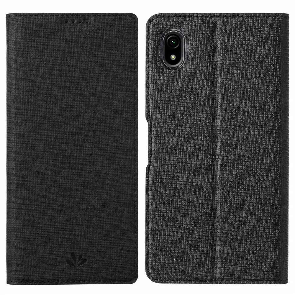 VILI DMX Series for Sony Xperia Ace III PU Leather Card Slot Protective Cover Stand Flip Phone Case - Black - 1