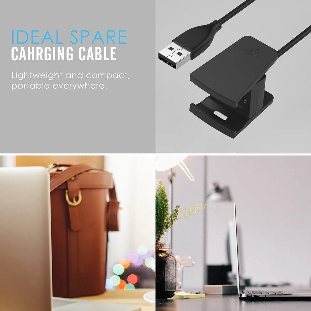 Replacement USB Charger Charging Cable Cradle Dock Adapter for Fitbit Charge 2 Smart Wristband - 3