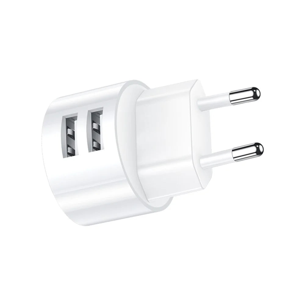 USAMS US T20 Dual-USB Round Portable Travel Wall Charger - EU Plug - 1