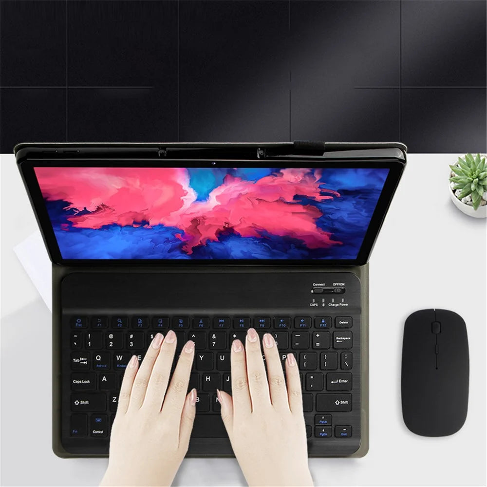 For Lenovo Tab P11 TB-J606F / Tab P11 5G Leather Stand Tablet Case with Detachable Magnetic Wireless Keyboard (Without Touchpad) - 4