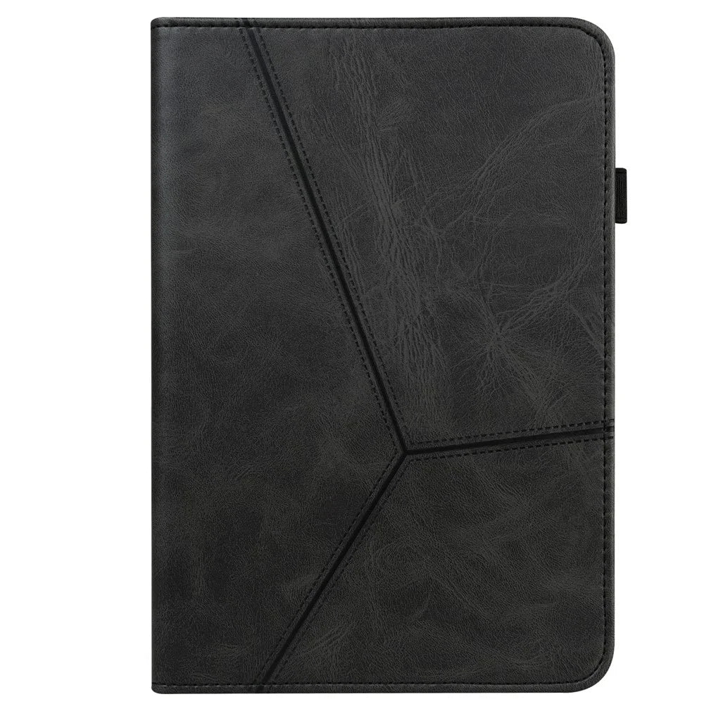 For Lenovo Legion Y700 Line Imprinted Adjustable Stand PU Leather Auto Wake/Sleep Drop-proof Tablet Case with Card Slots - Black - 2
