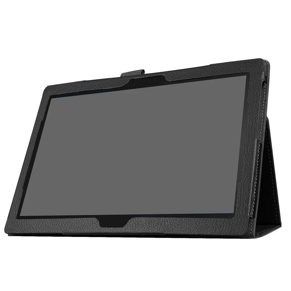 Universal Litchi Grain Leather Stand Shell Case for Lenovo Tab 4 10 Plus / Tab 4 10 - Black - 7