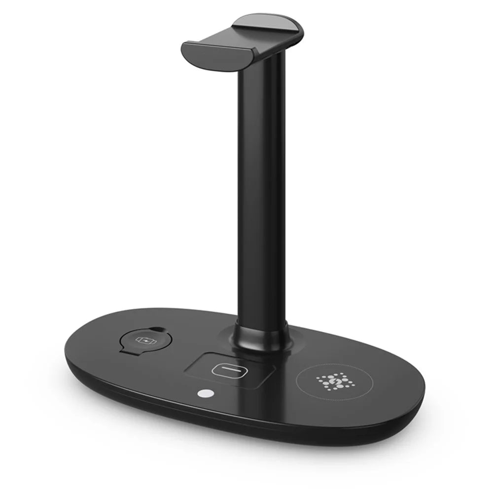 4-in-1 15W Wireless Charger Qi Fast Charging Dock Headset Holder for Apple Watch AirPods Mobile Phone - 2