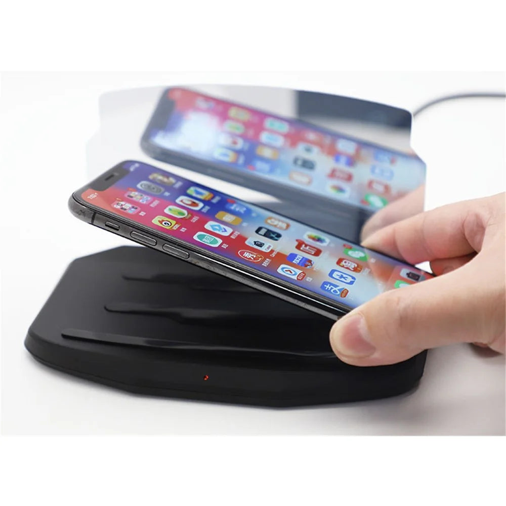 5W Qi Wireless Charger + Heads up Car Navigation Image Reflector HUD 2-in-1 Design for iPhone Samsung Huawei - 6