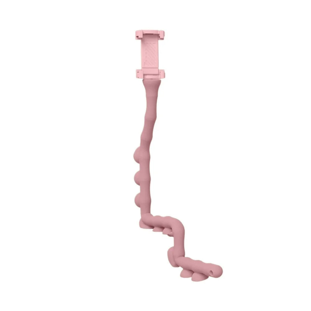 Portable Caterpillar Shape Phone Lazy Bracket Sucker Flexible Desktop Bedside Outdoor Mobile Phone Holder Stand - Pink - 2