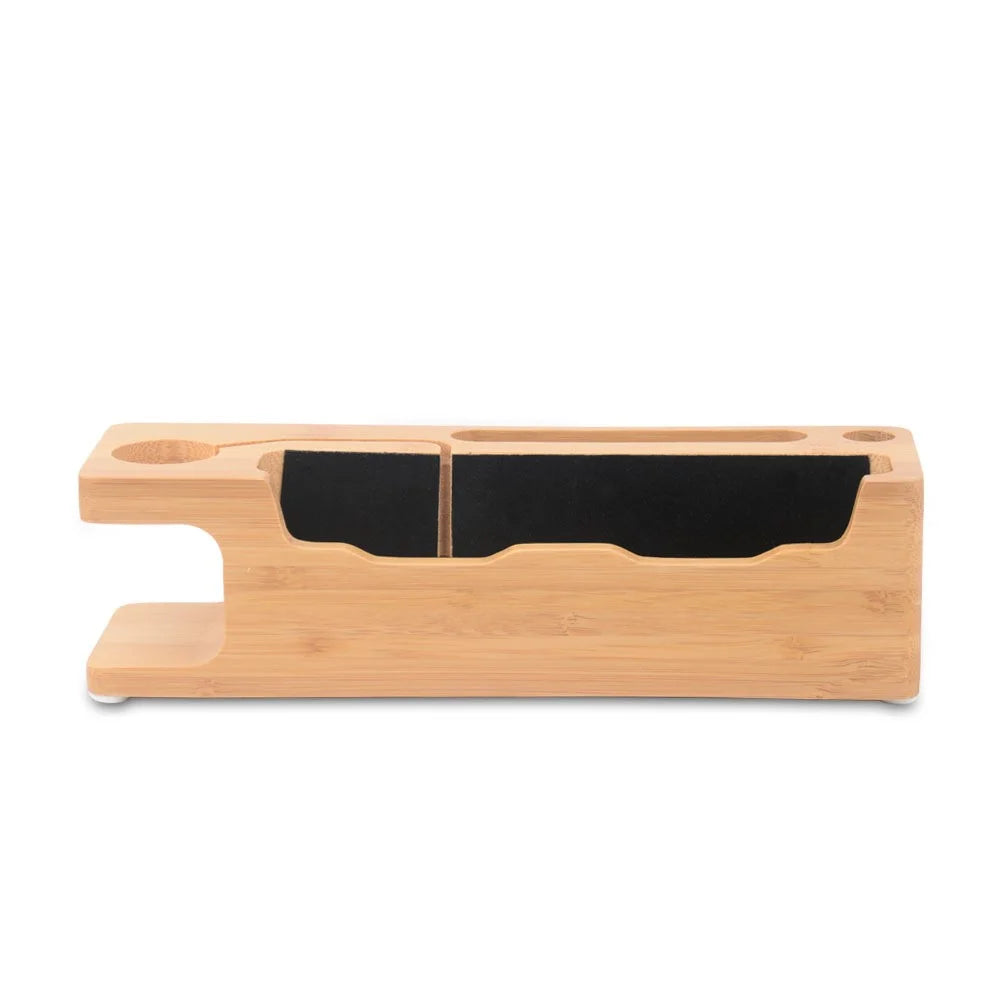 DCR-008 Desktop Station Bamboo Wood Charging Dock Holder for Apple Watch iPhone Samsung Huawei - 4