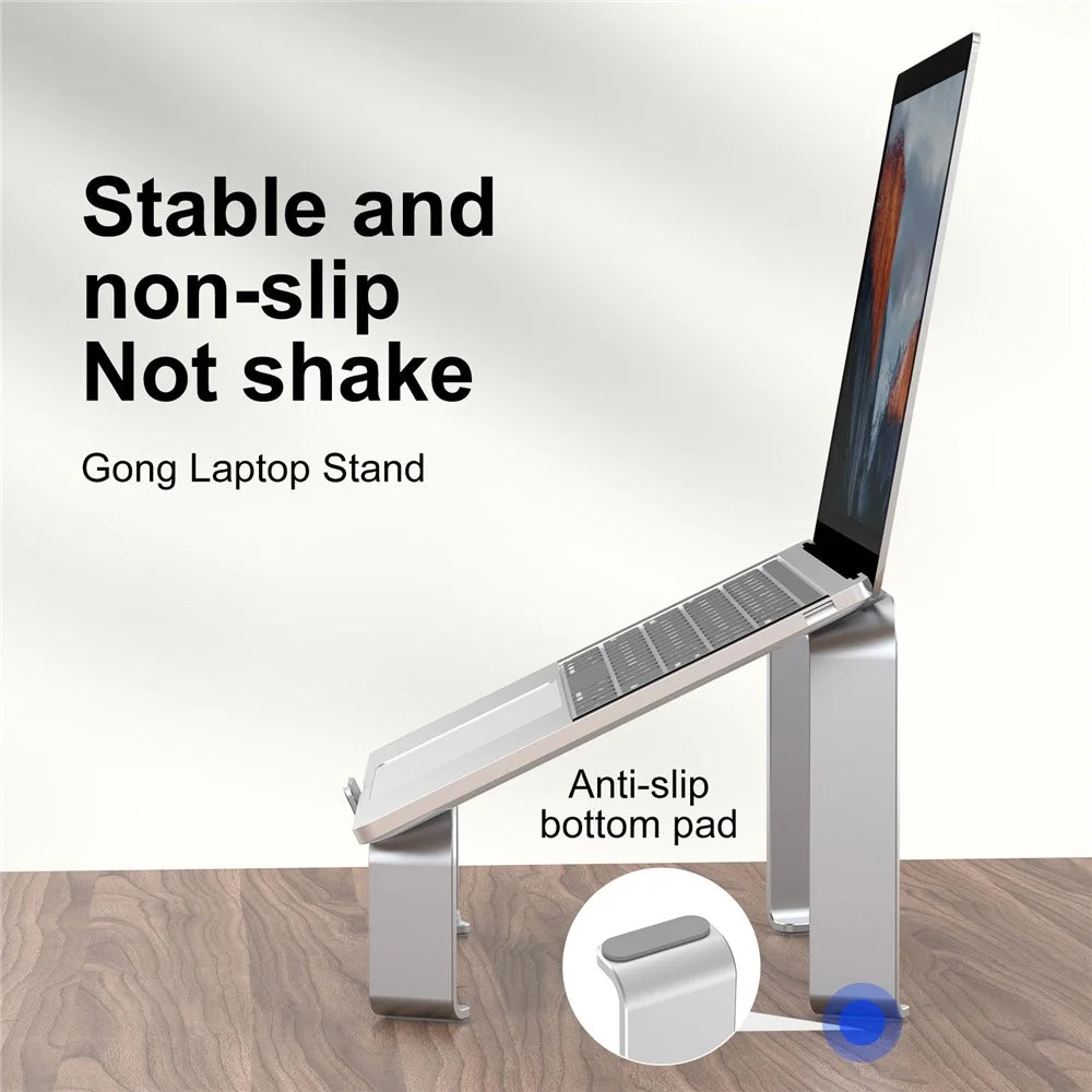 R-JUST Aluminum Alloy Notebook Bracket Raise Computer Desktop Laptop Heat Dissipation Anti-Skid Stand - 4