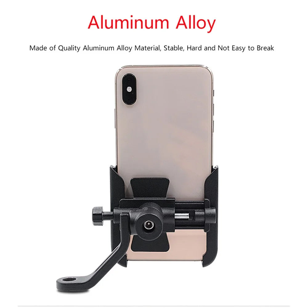 WUPP Universal Motorcycle Bike Aluminum Handle Bar Adjustable Mobile Phone Bracket GPS Stand Holder Mount - Silver - 6