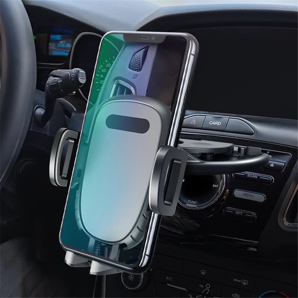 ZY-CD02 Car CD Slot Mount Automatic Lock 360° Rotation Phone Holder Stand - Black - 3