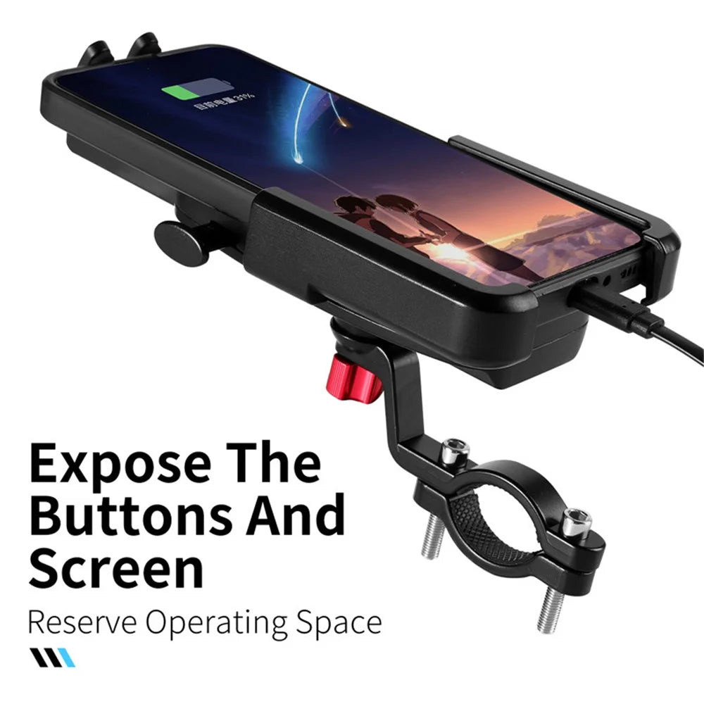 WEST BIKING MTB Bicycle Cycling Mobile Phone Holder Bike Handlebar Phone Stand Bracket for 4.5-6.8 inch Phone - 4
