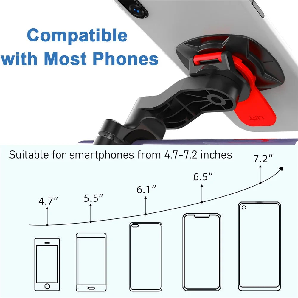HL-143A Adjustable Rotating Bike Phone Mount Detachable Motorcycle Mobile Phone Holder for 4.7-6.7 Inch Cell Phones - Black/Red - 2