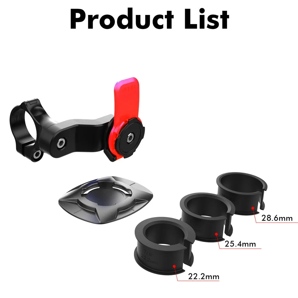 HL-143A Adjustable Rotating Bike Phone Mount Detachable Motorcycle Mobile Phone Holder for 4.7-6.7 Inch Cell Phones - Black/Red - 6