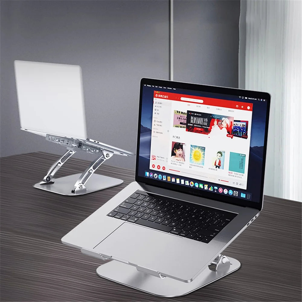 R-JUST HZ13 Aluminum Alloy Laptop Stand Mount Notebook Riser Bracket with Double Cooling Fan - 2