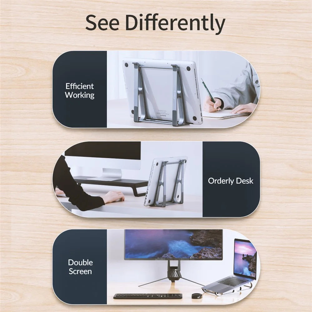 ORICO-MA13-GY-BP Ergonomics Desktop Notebook Holder Stand Aluminum Laptop Heighten Bracket - 3