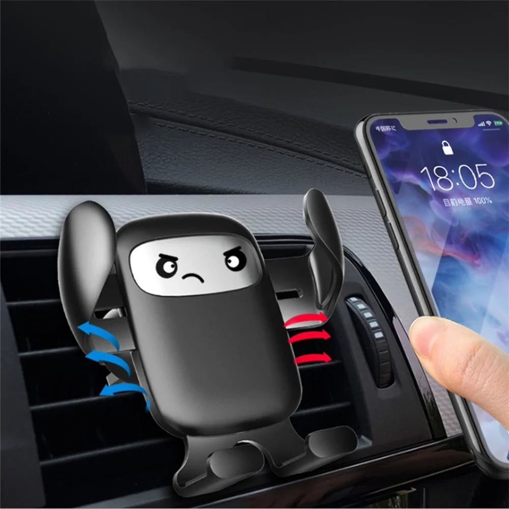 F2 Cartoon Design Car Air Outlet Mount Rotatable Gravity Phone Holder Stand Bracket - Angry - 6
