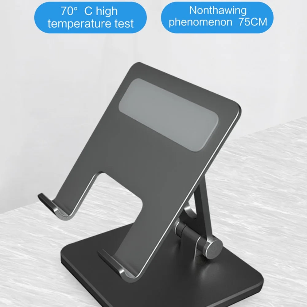 MT-133 Aluminum Alloy Adjustable Phone Stand Desktop Anti-slip Folding Cell Phone Holder for iPhone/Huawei/Samsung - Grey - 2
