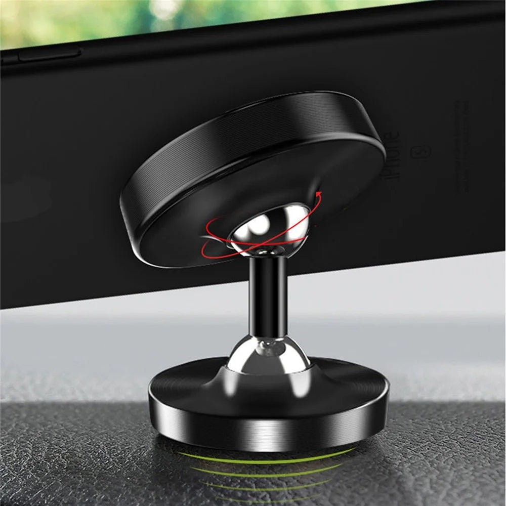 DW-55 Frosted Magnetic Car Dashboard Phone Holder Stand 360 Degrees Rotating Metal Phone Bracket - Black - 4