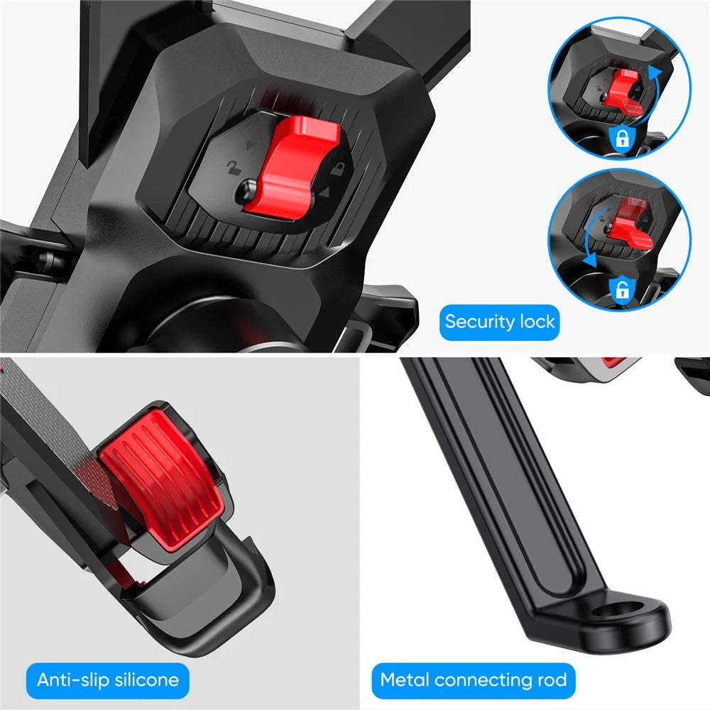 JOYROOM JR-ZS288 Motorcycle Rearview Mirror Mount for 4.7-7 Inch Mobile Phone Holder Bracket - 6