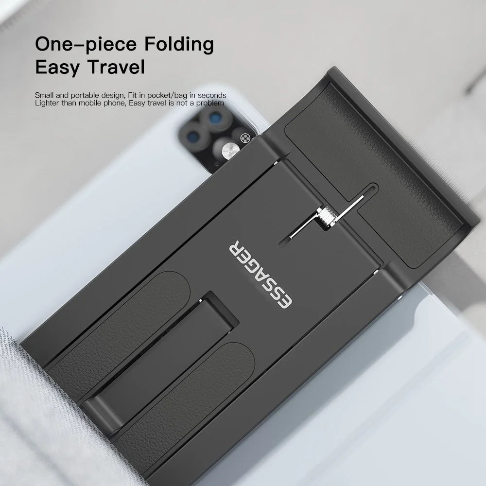 ESSAGER Portable Mobile Phone Holder Adjustable Foldable Desktop Phone Bracket Stand - Black - 7
