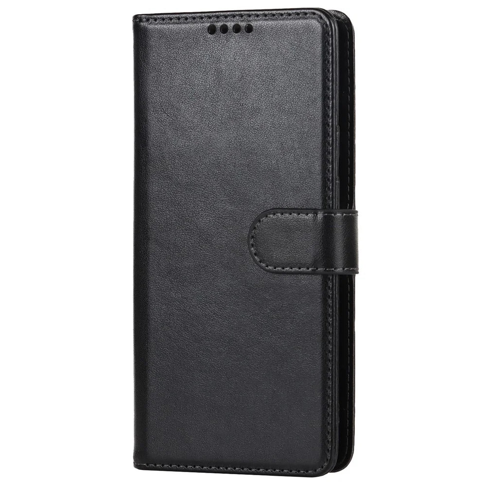 R61 Texture Felled Seam PU Leather Cover Wallet Phone Case Shell with Foldable Stand for Google Pixel 6 Pro - Black - 2