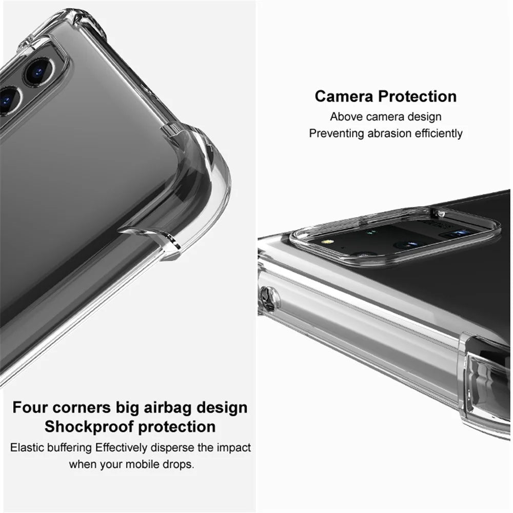 IMAK Transparent Shockproof Flexible TPU Airbag Anti-Drop Case Cover with Screen Protector Film for Asus ROG Phone 5 / 5s - Transparent - 5
