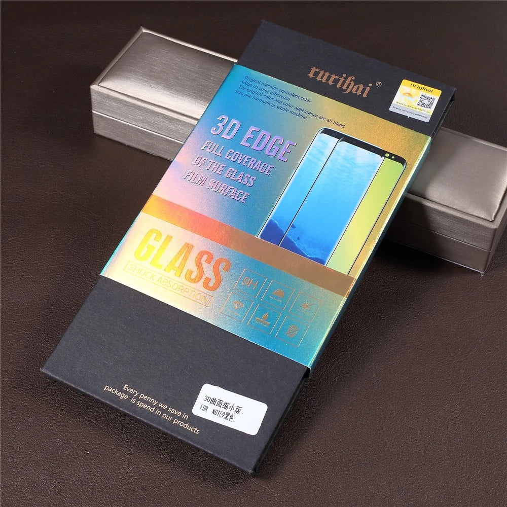 RURIHAI 0.26mm 3D Curved Full Screen Tempered Glass Protection Film for Samsung Galaxy Note 9 (Opening on Top) - Black - 7