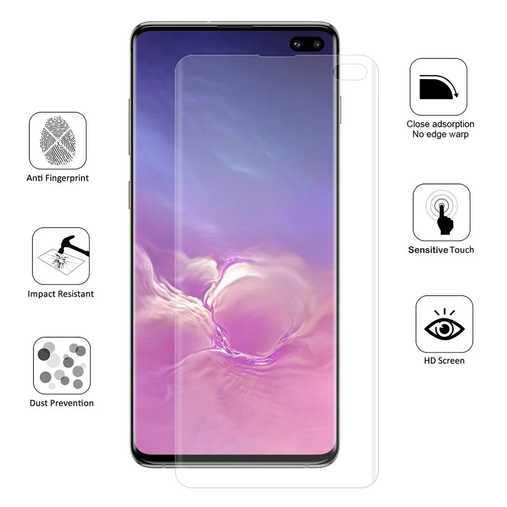 HAT PRINCE Hydrogel Film 3D Full Size Soft Screen Protector Film for Samsung Galaxy S10 Plus (Fingerprint Unlock) - 5