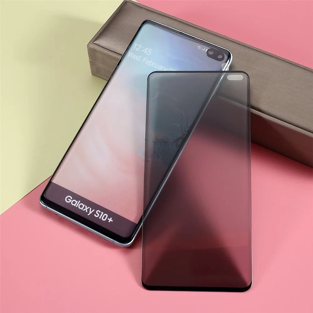 Anti-peep Curved Full Coverage Tempered Glass Screen Protector (Not Support Ultrasonic Fingerprint Unlock) for Samsung Galaxy S10 Plus - 1