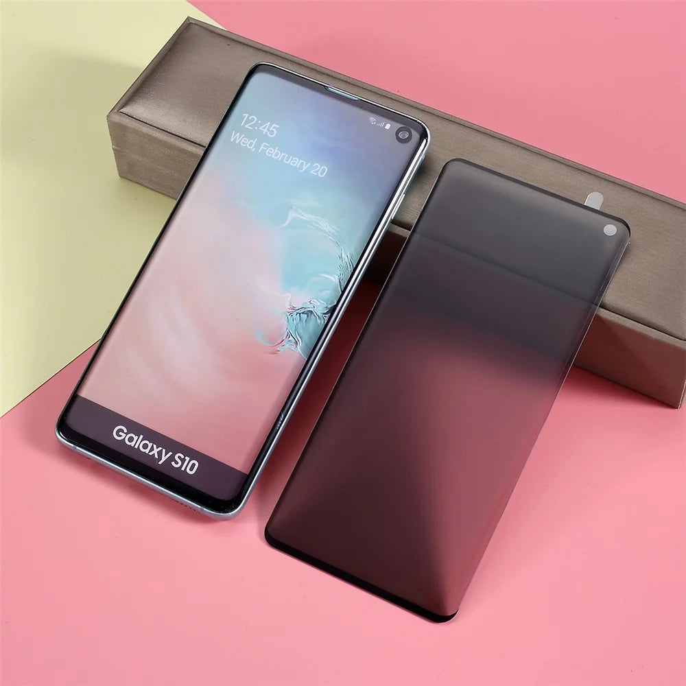 Anti-peep Curved Full Coverage Tempered Glass Screen Protector (Not Support Ultrasonic Fingerprint Unlock) for Samsung Galaxy S10 - 6