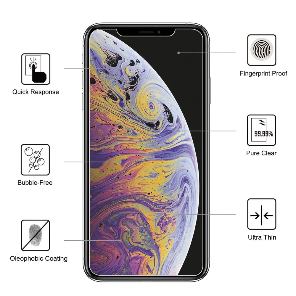 For Apple iPhone 11 Pro Max 6.5 inch (2019)/XS Max 9H Screen Tempered Glass Protector Film 0.25mm Arc Edge - 6