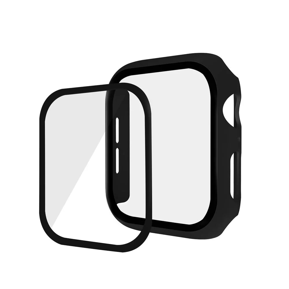 HAT PRINCE For Apple Watch Series SE3 / SE2 / SE1 / 6 / 5 / 4 40mm PC Frame + Tempered Glass Protector Watch Case - Black - 1