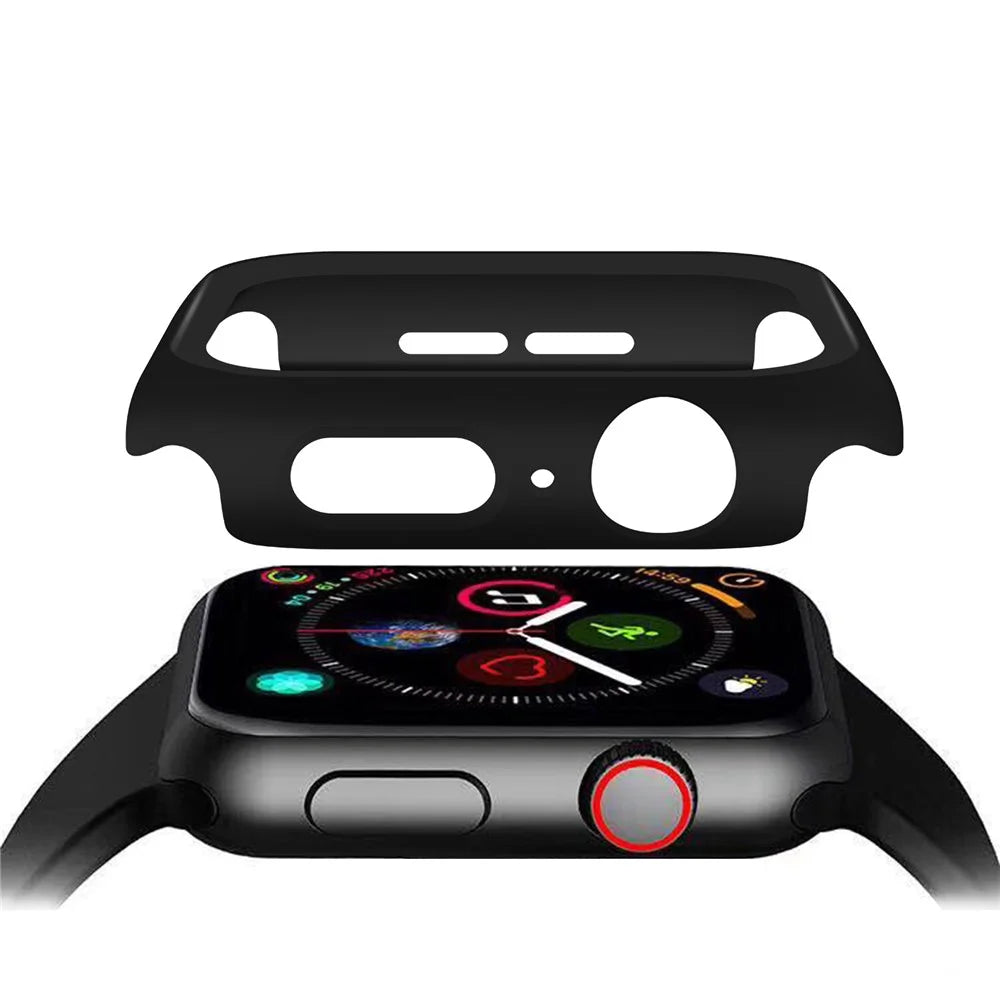 HAT PRINCE For Apple Watch Series SE3 / SE2 / SE1 / 6 / 5 / 4 40mm PC Frame + Tempered Glass Protector Watch Case - Black - 5