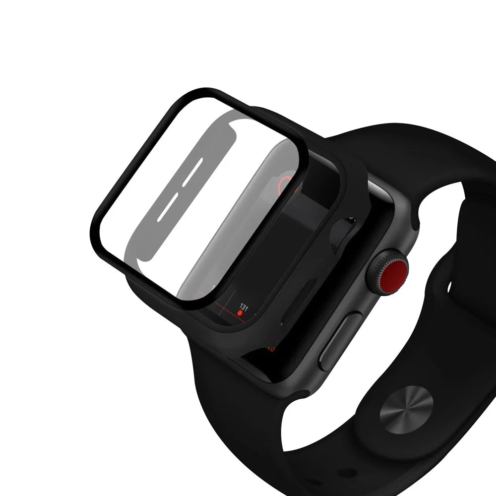 HAT PRINCE For Apple Watch Series SE3 / SE2 / SE1 / 6 / 5 / 4 40mm PC Frame + Tempered Glass Protector Watch Case - Black - 6