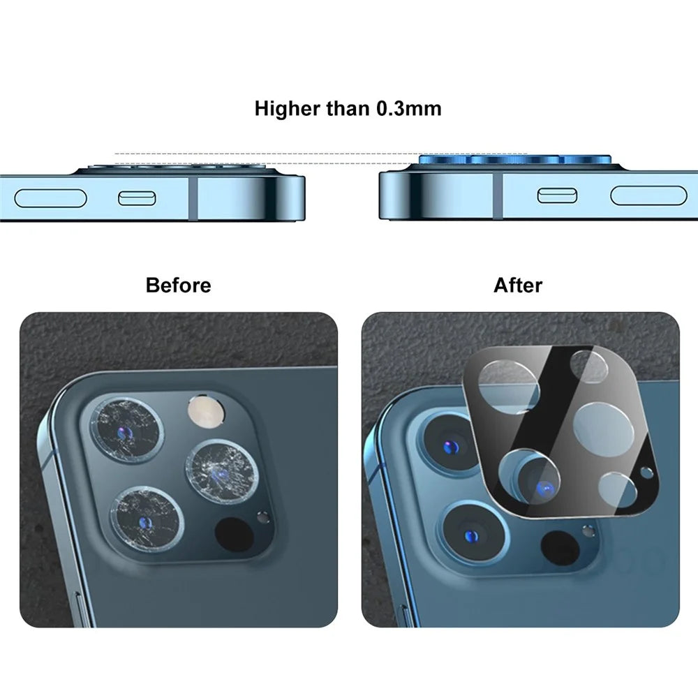 HAT PRINCE Full Coverage Silk Printing Ultra Clear Tempered Glass Back Camera Lens Protector for iPhone 12 Pro Max - 4