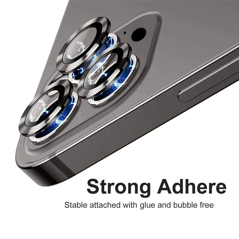 ENKAY HAT PRINCE 3Pcs / Set for iPhone 12 Pro Max Aluminium Alloy Back Camera Lens Protector Ultra Clear Tempered Glass Film- Black - 3